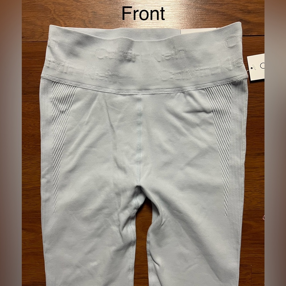 NWT Blue Ribbed Performance Tights - Picture 2 of 4